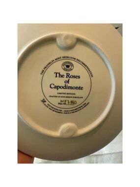 Franklin Mint “The Roses of Capodimonte” Limited Ed Plate/Bisque Porcelain